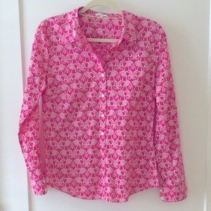 Crown & Ivy pink and white elephant  shirt.